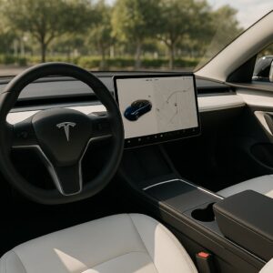 Tesla Model 3 2023 Preto com Bancos Brancos – Inovação e Elegância Elétrica