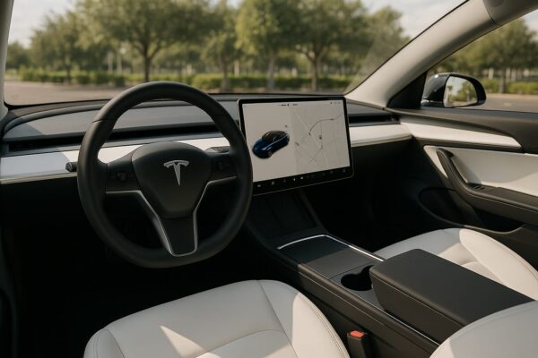 Tesla Model 3 2023 Preto com Bancos Brancos – Inovação e Elegância Elétrica - Image 2